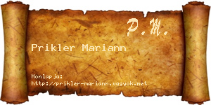 Prikler Mariann névjegykártya